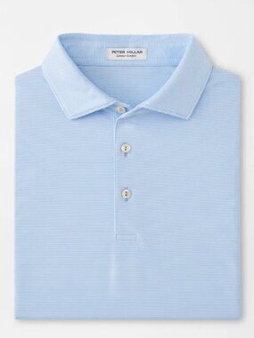 Peter Millar Cottage Blue Jubilee Striped Polo Striped Golf Summer Comfort Light